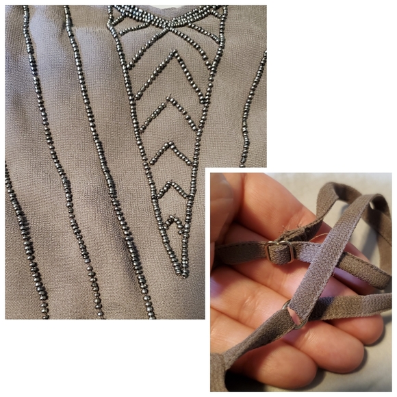 *SOLD* BKE Boutique Beaded Flowy Tank - Picture 7 of 7